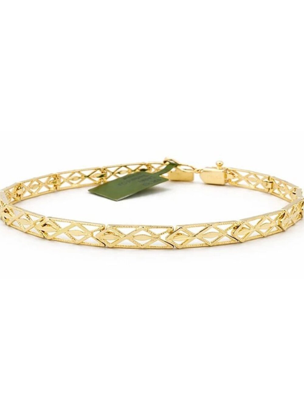 Diamond Cut Style SOLID Bracelet SOLID 10k Yellow Gold - Picture 6 of 6